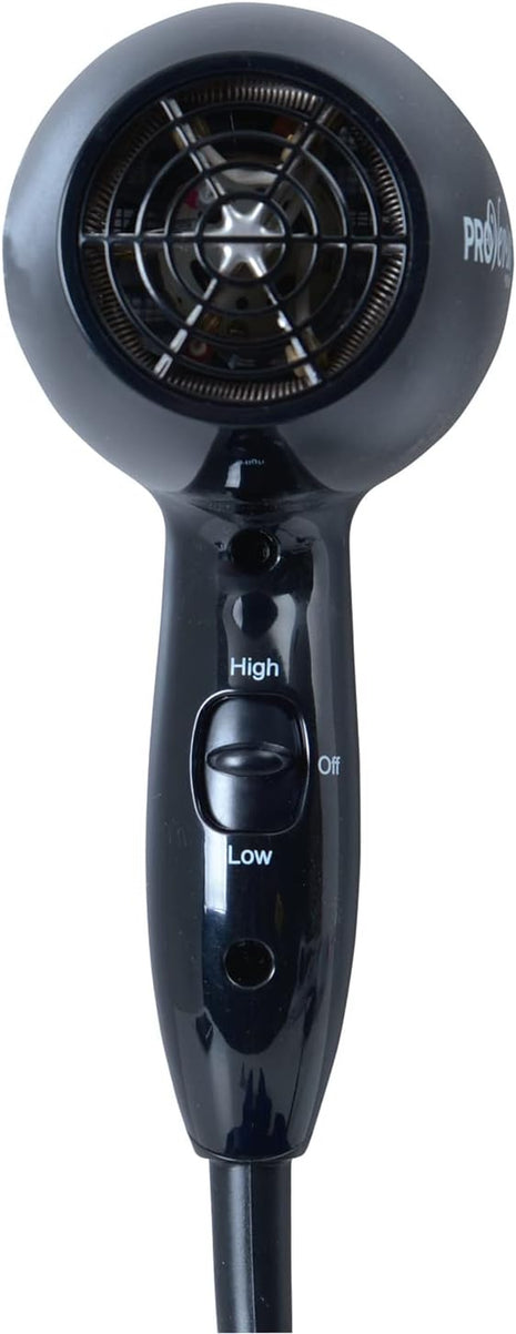1600W Compact Hair Dryer - Black Travel Hair Dryer with 72" Power Cord - JHD8B