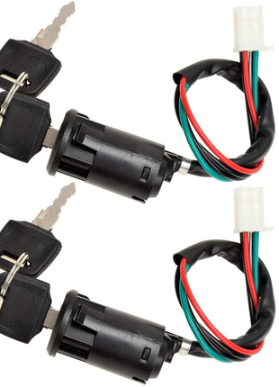 4 Wire Pin Ignition Key Switch Set for Tao Tao Coolster Baja Hawk Sunl Apollo Z20 DB-007 Coleman Roketa 50Cc 70Cc 90Cc 110Cc 125Cc 150Cc Chinese Pit Dirt Bike ATV Quad 4 Wheeler Scooter Parts