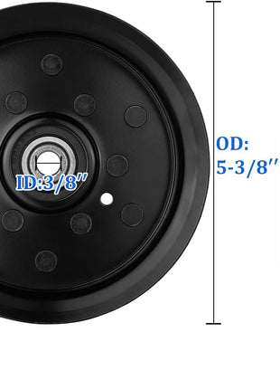 Flat Idler Pulley Compatible with Craftsman Husq a Riens Sears Pou LAN Riding Lawn Mower Tractor with 42" 46" 48" 54” Deck, Replace 197379, 196106