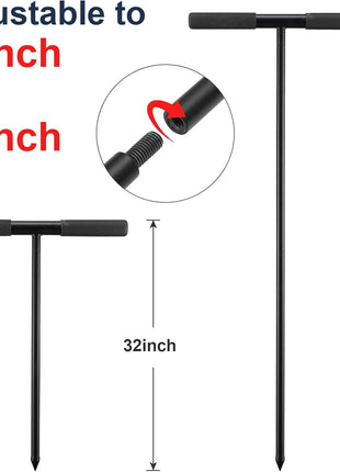 Soil Probe Rod, 48 Inch Metal Septic Tank Locator Tool, Ground Probe Rod for Soil Compaction, Locating Underground Pipes and Gopher Runs, Gardening