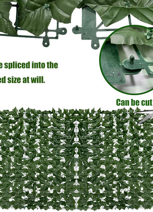 Artificial Ivy Privacy Fence Screen: 40"X 140"(39.2 SQFT) Uv-Anti Faux Hedge Fence and Fake Ivy Vine Leaf Wall Panels for Indoor&Outdoor Green Backdrop, Garden Greenery Decor
