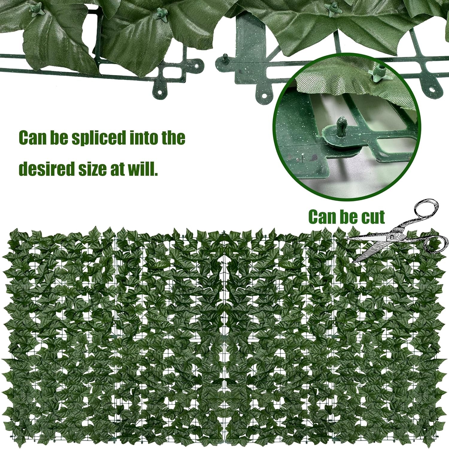 Artificial Ivy Privacy Fence Screen: 40"X 140"(39.2 SQFT) Uv-Anti Faux Hedge Fence and Fake Ivy Vine Leaf Wall Panels for Indoor&amp;Outdoor Green Backdrop, Garden Greenery Decor