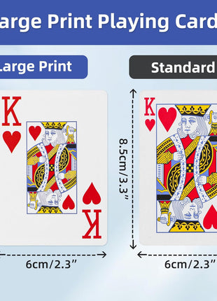 Large Print Playing Cards 6 Pack, Deck of Cards for Seniors, Vision Impaired, Low Vision Crowd, Poker Playing Cards for Blackjack, Euchre, Canasta Cards Game, Jumbo Index