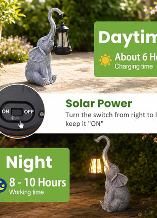 Elephant Statue for Garden Decor with Gift Appeal - Ideal Gifts for Women, Mom or Birthdays, Beautifully Crafted Outdoor & Home Decor to Wow Your Guests (11" Elephant)
