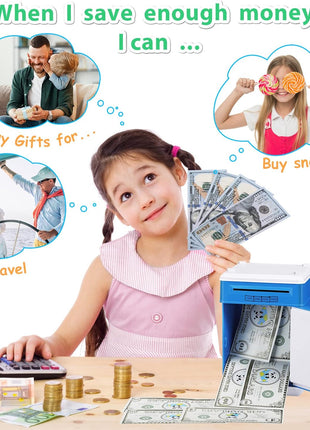 Piggy Bank for Boys Toys Age 6-8 8-10 - Kids Toys for 4 5 6 7 8 9 10 Year Old Boy Gifts - ATM Machine Money Saving Box for Kids Boy Christmas Birthday Gifts