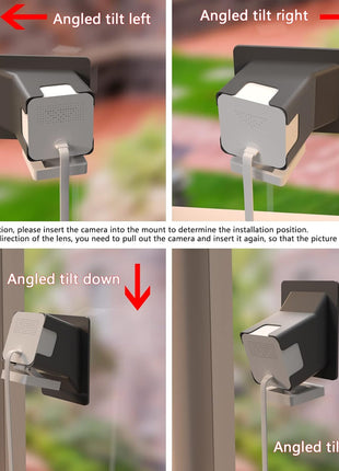 Angled Window Mount Compatible with Wyze Cam V4 Cam V3, 20 Degrees Tilt ( Up/Down/Left/Right ), through Window Use Cam V3 V4 , Turn Wyze Camera into a Window Camera for Outdoor Monitoring