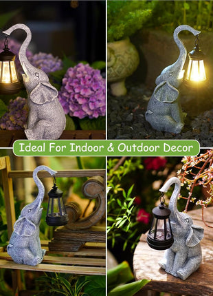 Elephant Statue for Garden Decor with Gift Appeal - Ideal Gifts for Women, Mom or Birthdays, Beautifully Crafted Outdoor & Home Decor to Wow Your Guests (11" Elephant)