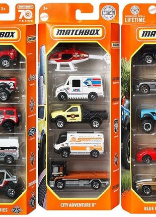 Matchbox Set of 15 Toy Cars and Trucks with 3 Themed 5-Packs of 1:64 Scale Die-Cast Vehicles (Styles Will Vary) Bundle