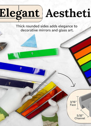 3/16'' round H Lead Came for Stained Glass - 12 Ft H Channel Lead Hobby Came for All Your Stained Glass Supplies by