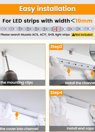 6Pack 3.3FT/1M V Shape LED Channel Silver Aluminum LED Strip Diffuser Channel with Milky White Cover Frosted Corner Lighting Easy Installation V1SW WW 1M