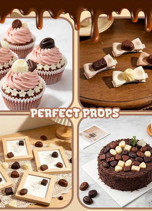 30 Pcs Fake Chocolate Artificial Food Realistic Mixed Color Chocolate Models Bulk Faux Dessert
