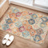 Moroccan Trellis Washable Rug, 2X3 Kitchen Rugs for Entryway Bathroom, Non-Slip Indoor Door Mat Ultra-Thin, Small Oriental Throw Carpet for Bedroom Entry Elise, Cream/Multi