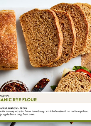 King Arthur Organic Medium Rye Flour - 3 Lbs for Complex Flavorful Breads & Baked Goods - 100% US Grown & Milled - Non-Gmo Project Verified - Robust Flavor for Rye Bread, Cookies & More