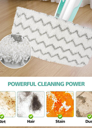 4 PCS Replacement Pads Accessory for Shark Steam Mop S1000, S1000A, S1000C, S1000WM, S1001C, S2001 Dirt Grip Pads, Microfiber Washable & Reusable