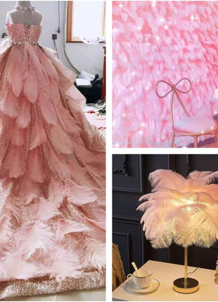 Lotus Pink Ostrich Feathers - 24Pcs 12-14Inch Large Feathers Bulk for Vase,Party Centerpieces,Wedding and Home Decor