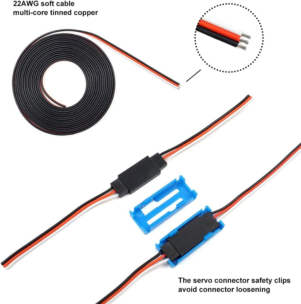 55 Sets Servo Plug Male Female Connector Crimp Pin Cable Kit with Crimping Tool Compatible JST SYP Futaba for Hitec Spektrum RC