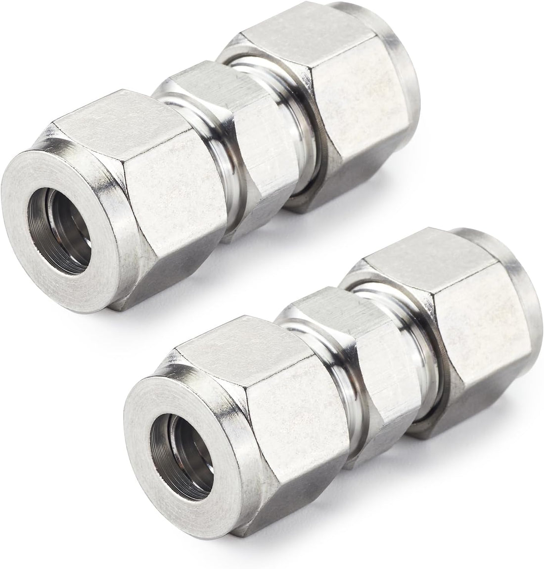 Metric 304 Stainless Steel Compression Union Tube Fitting, 12Mm Tubing OD (2 Pcs)