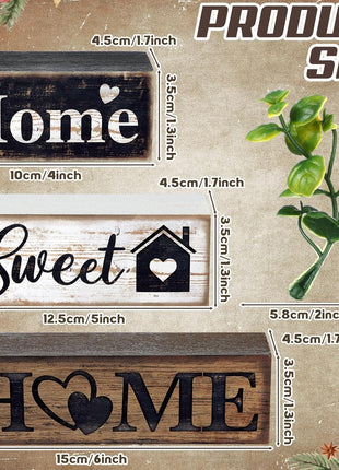 4 Pcs Farmhouse Wooden Tabletop Decor Farmhouse Tiered Tray Decor Rustic Eucalyptus Leaves Wood Block Sign Gift Sweet Home Centerpiece Home Table Decortion