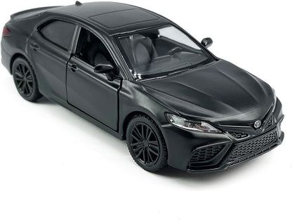 Camry XSE 2022 Model Car 1/36 Scale Diecast Toy Cars Metal Alloy Children’S Die-Cast Vehicles, Pull Back Doors Open, Black Rim, Collection for Men, Kids Toys for Boys Gifts, Cake Topper