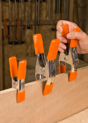 6-Inch, 4-Inch Heavy Duty Metal Spring Clamps Set, 2-Inch, 1-Inch Jaw Opening, with Protective Handles and Tips, 10-Piece