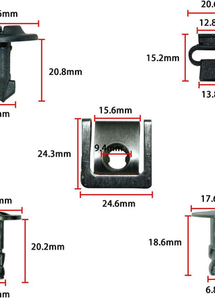 60Pcs Engine Undertray Cover Clips Bottom Metal Screw Bolt Kit for Audi VW