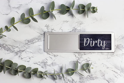 Dishwasher Magnet Clean Dirty Sign, Clean Dirty Magnet for Dishwasher, Rustic Farmhouse Kitchen Decor, Magnetic Dish Washer Sign Indicator, Sliding Rustic Dish Washer Signs, Black &amp; White Wood