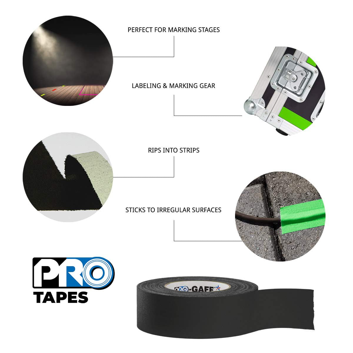 1" Width tapes  Gaff Premium Matte Cloth Gaffer&