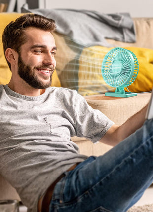 USB Desk Fan, Small but Powerful, Personal Portable Quiet 3 Speeds, Adjustable Mini Table Desktop Fan for Cooling Home Office Car Summer Travel Gifts Green