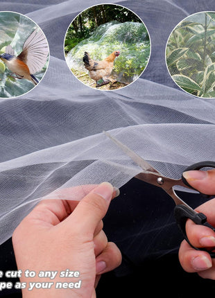 Garden Netting Mosquito Insect Birds Animals Barrier Protection Net Ultra Fine Garden Mesh Netting Plant Covers for Vegetable Plants Fruits Flowers Trees Greenhouse Row Cover(10×20 Ft)