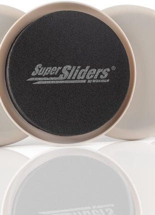 3 1/2" round Reusable Furniture Sliders for Carpet Easily Move Medium to Large Sized Items across Carpet, 4 Pack Beige
