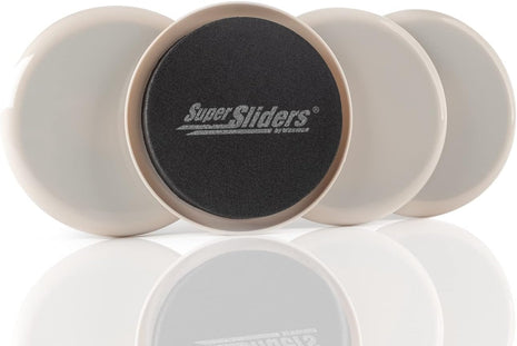 3 1/2" round Reusable Furniture Sliders for Carpet Easily Move Medium to Large Sized Items across Carpet, 4 Pack Beige