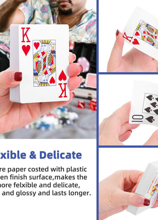 Large Print Playing Cards 6 Pack, Deck of Cards for Seniors, Vision Impaired, Low Vision Crowd, Poker Playing Cards for Blackjack, Euchre, Canasta Cards Game, Jumbo Index
