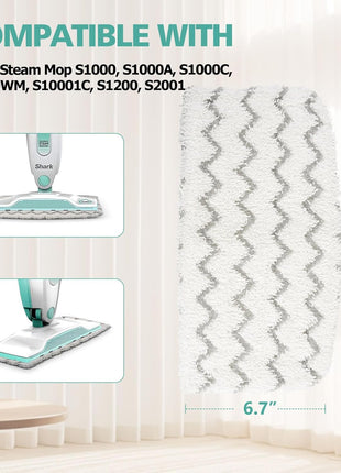 4 PCS Replacement Pads Accessory for Shark Steam Mop S1000, S1000A, S1000C, S1000WM, S1001C, S2001 Dirt Grip Pads, Microfiber Washable & Reusable