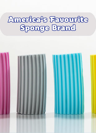 Damp Duster, Multipurpose Dusters for Cleaning - Wooden & Venetian Blind Cleaner Tool, Ridged Wet Dust Sponge for Skirting Board, Radiator, Blinds & Mirrors, Home Cleaning Products, Pink