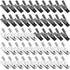50 Pieces Nail Clipper Set Fingernails and Toenail Bulk Clipper Flat Stainless Steel Nail Cutter for Women Men Thick Nails, Black and Silver