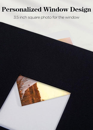 Photo Album 4X6 300 Photos Linen Cover with Memo Areas Photobook Pictures Book for Wedding Family Baby and Vacation (Black)