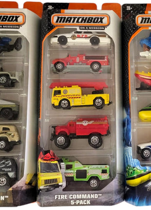 Matchbox Set of 15 Toy Cars and Trucks with 3 Themed 5-Packs of 1:64 Scale Die-Cast Vehicles (Styles Will Vary) Bundle
