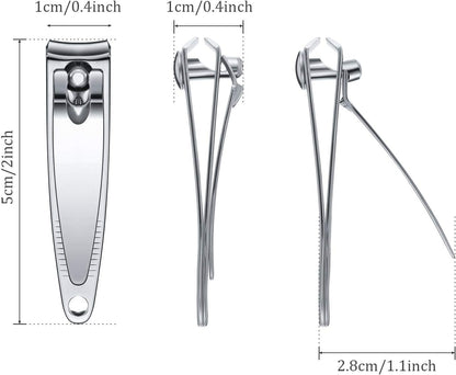 100 Pieces Nail Clippers Set Bulk for Men Women Ultra Sharp Stainless Steel Fingernail Toenail Clippers Portable Travel Sturdy Trimmer Pointed Pedicure Manicure Care (Silver)