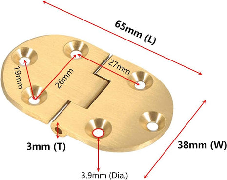 90 Degree Solid Brass Butler Tray Hinges (2Pcs) Flip Top Hinge with Screws for Folding Tables/Sewing Machine Table, Folding Hinges Furniture Accessories