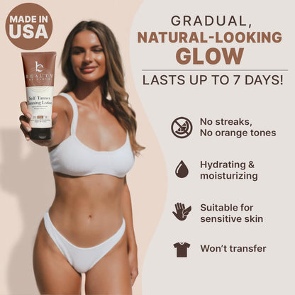 Self Tanner USA Made with Natural &amp; Organic Ingredients, Moisturizing Self