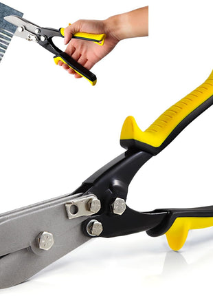 5-Blade Hand Crimper Sheet Metal Tools, Hvac Tool for 24-28 Gauge Duct Work Downspout and Stove Pipe, 10-1/2" Sheet Metal Crimper Gutter End Cap Duct Crimping Tool