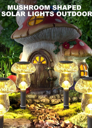 Solar Lights Outdoor, 8 Pack Mushroom Lights outside Waterproof, Solar Powered LED Lighting for Garden, Yard, Landscape, Path, Pathway, Lawn, Walkway, Driveway, Backyard Decor (Warm White)