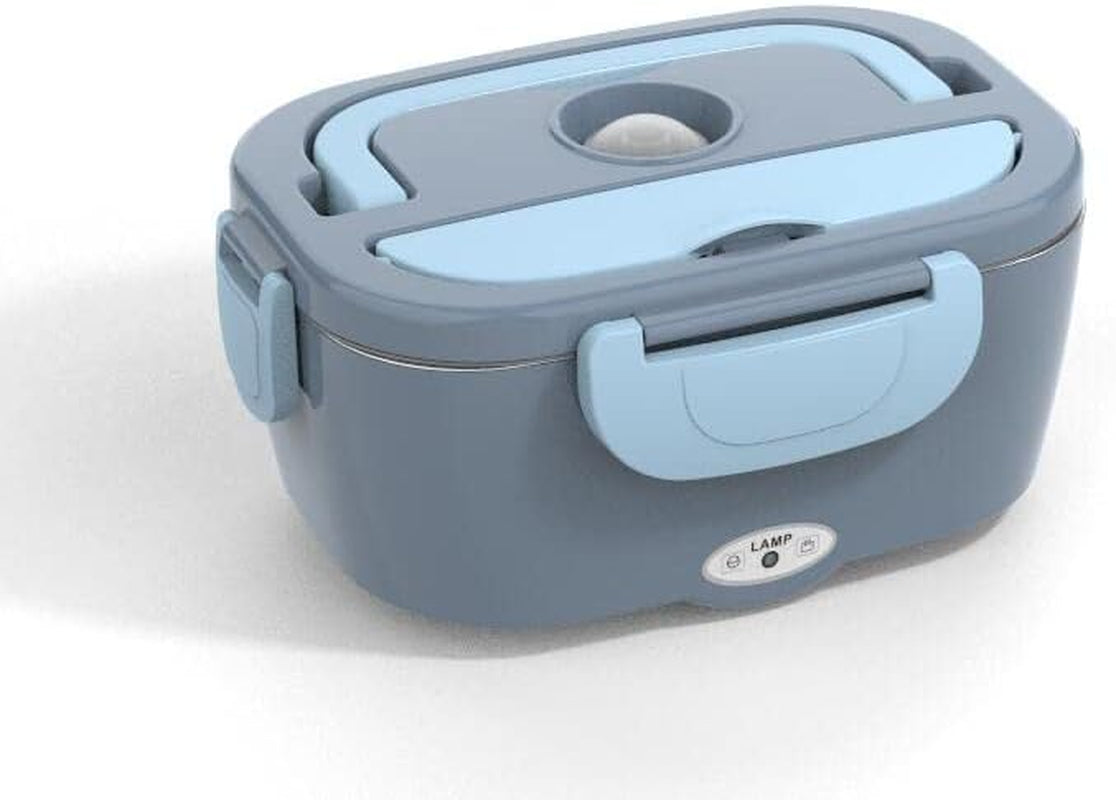 Electric Lunch Box Food Heater, Electric Heating Lunch Boxes Lunch for Adults/Men/Truck/Car/Work, 80W 1.5L Removable 304 Stainless Steel Container, 110V/12V/24V, with Fork &amp; Spoon