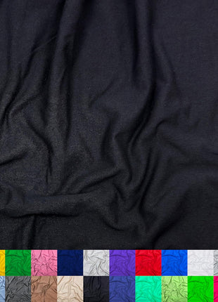 | Cotton Spandex Fabric | by the Yard | Stretchy, Breathable, Lightweight Cotton Fabric | 60" Wide Roll | Sewing | 95% Cotton, 5% Spandex (Black, 2 Yard)