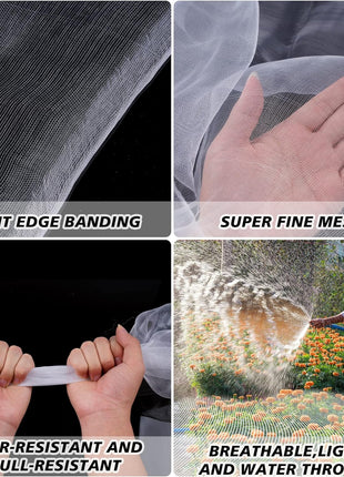 Garden Netting Mosquito Insect Birds Animals Barrier Protection Net Ultra Fine Garden Mesh Netting Plant Covers for Vegetable Plants Fruits Flowers Trees Greenhouse Row Cover(10×20 Ft)
