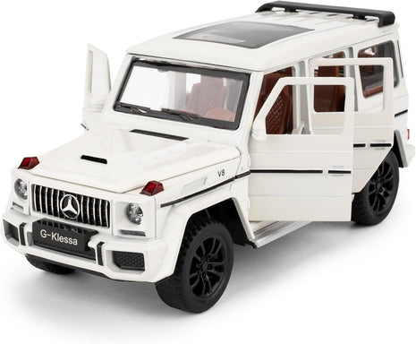1/32 Scale Car Model Compatible for Collectible G63 AMG Diecast Toy Vehicle, Zinc Alloy Pull Back Toy Car with Sound and Light for Adult Boys Girls 3 4 5 6 7 8（White）