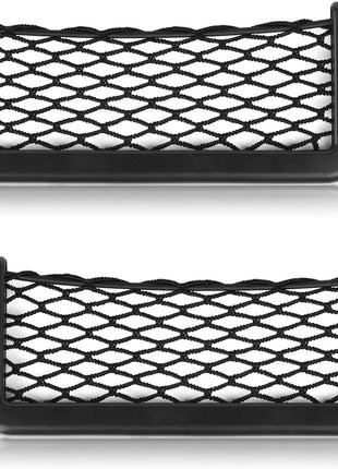 ABS Plastic Frame Automotive Cargo Nets Car Net Pocket Phone Car Mesh Net Holder RV Storage Boat Cargo Pocket Organizer Framed Mesh Net Pocket with Screws for Auto RV Net(2, 8 X 3.1 Inch)