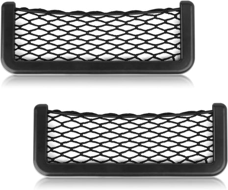 ABS Plastic Frame Automotive Cargo Nets Car Net Pocket Phone Car Mesh Net Holder RV Storage Boat Cargo Pocket Organizer Framed Mesh Net Pocket with Screws for Auto RV Net(2, 8 X 3.1 Inch)