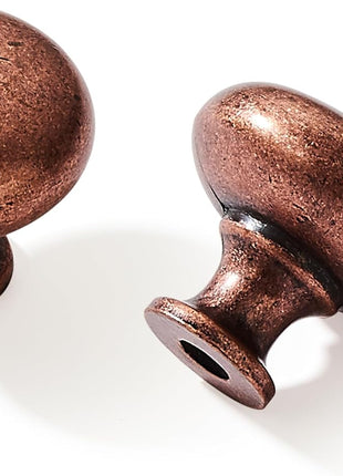 10 Pack 1-1/4" Vintage Antique Copper Zinc Alloy Cabinet Knobs - Single Hole Center Kitchen Cabinet Pull Hardware for Bedroom.