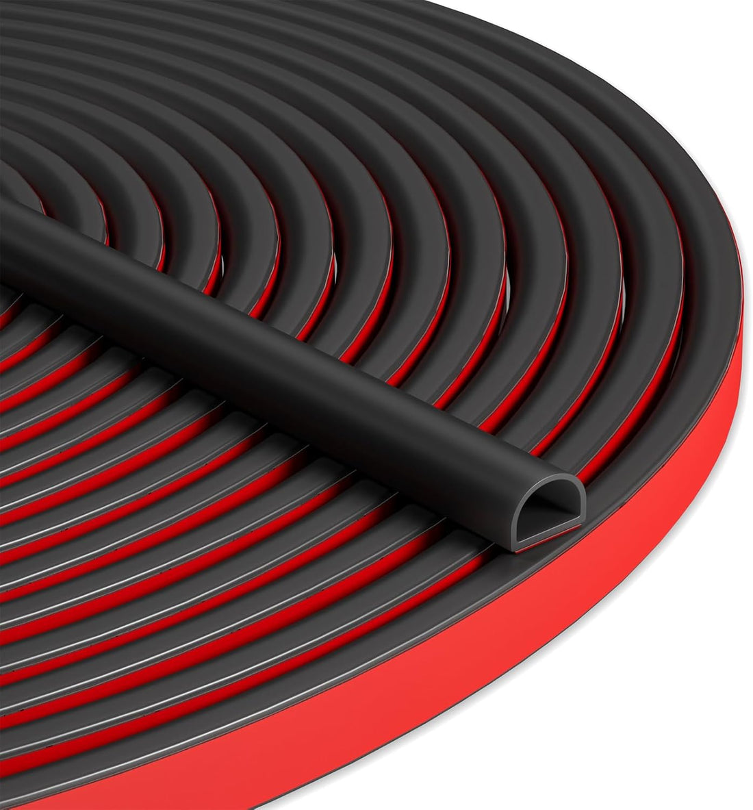20FT Weather Stripping Door Seal, Self-Adhesive Silicone D-Shaped Seal Strip for Door Frame &amp; Window Gaps, Soundproof Insulation Gap Filler